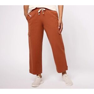 AnyBody Petite All-Stretch‎ Twill Relaxed Cargo Pant Brown XLP